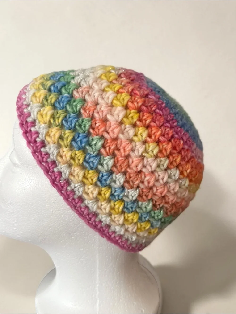 Handmade Multicolor Crochet Kids Beanie Hat